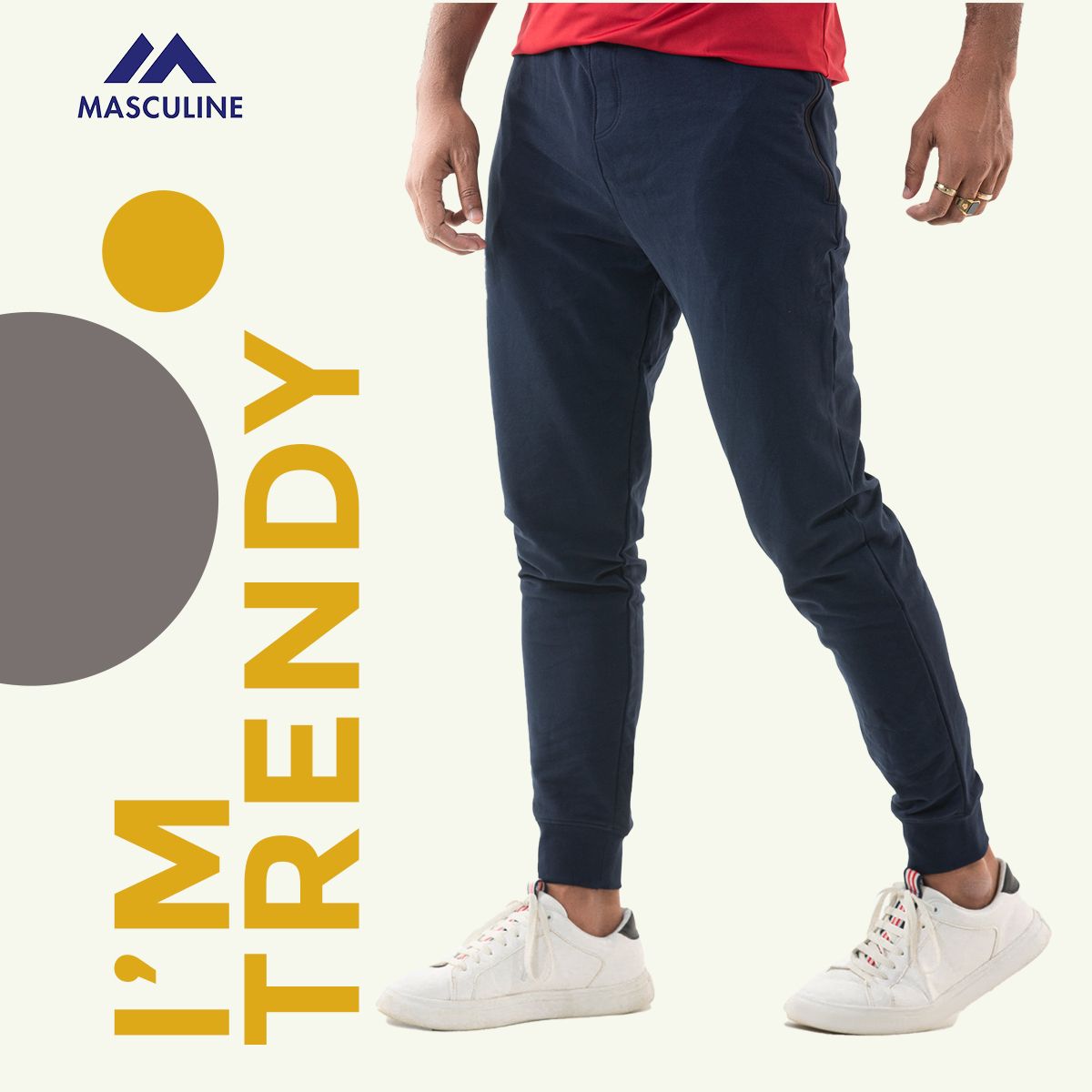 Masculine Joggers for Men- Navy