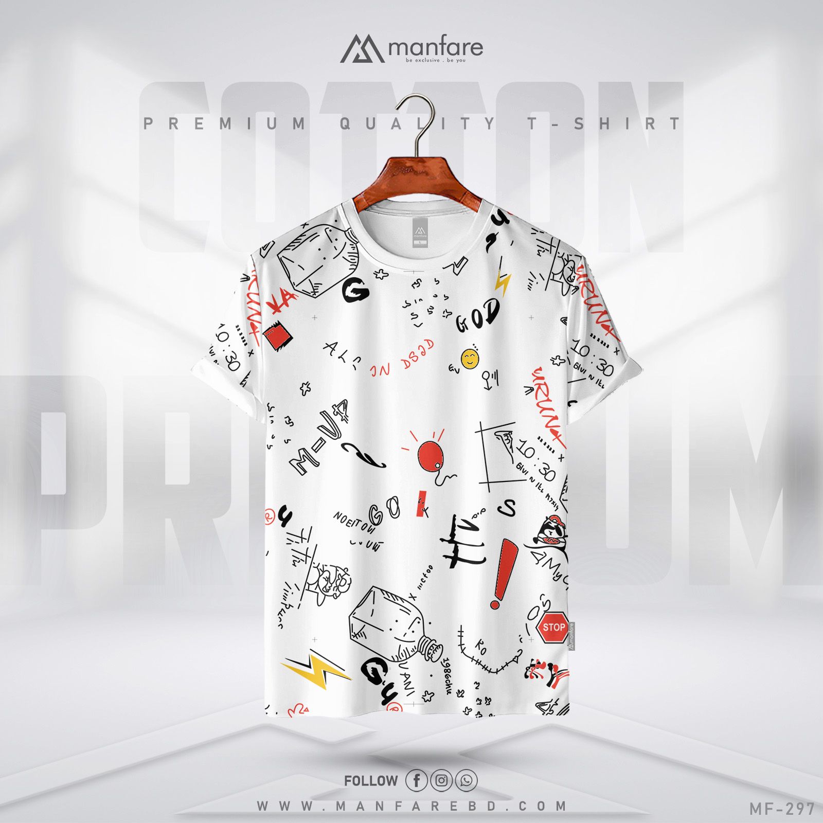 Manfare'S Premium Stylish All Over Design T Shirt For Men - T Shirt For Man - T Shirt For Man