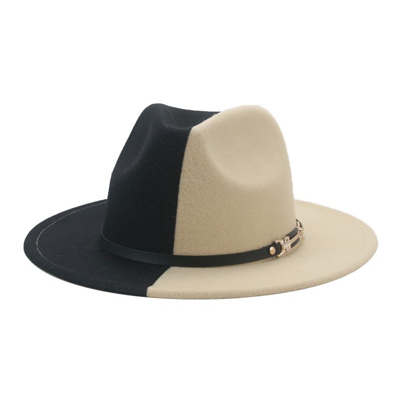 Hat Hats for Women Fedoras Patchwork Felt Caps Men Fedora White Black New Fashion Luxury Hats for Men SombrDe Mujer Gorros