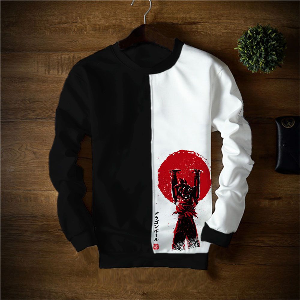 Mens Full Sweatshirt White Samurai