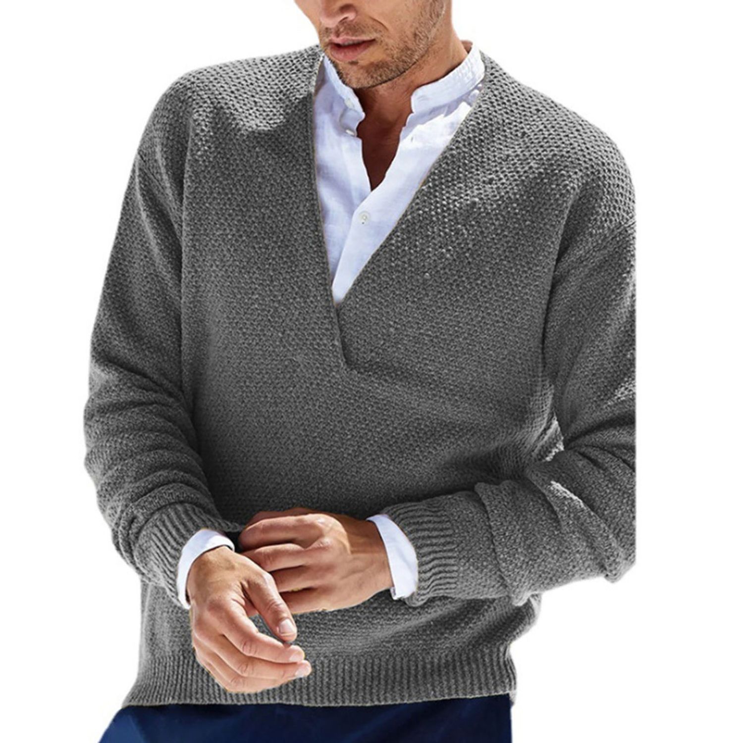 Autumn Sweater Solid Color Thermal Knitted Winter Sweater