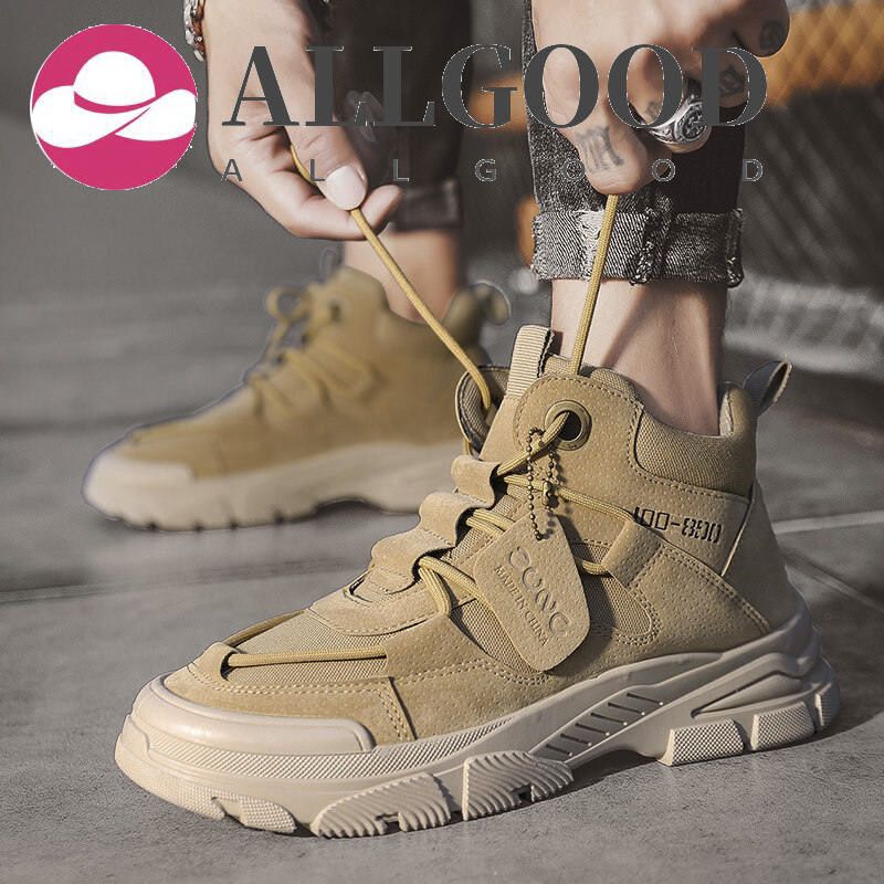 Boots Men's Autumn New Ankle Boots High-top Lace-up Boots for Men Platform Shoes Fashion Sneakers