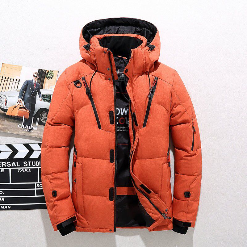 Winter Jacket Men Hooded Thick Warm Duck Down Parka Coat Casual Slim Down Mens Overcoat Many Pockets