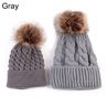 Cute Kids Baby Boys Girls Mom Hat Set Knitted Winter Warm Hats Soft Beanie Cap