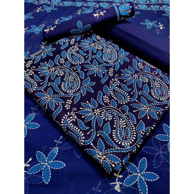 Unstitched Cotton Amboje print Shalwer Kameez For women[Three pcs]