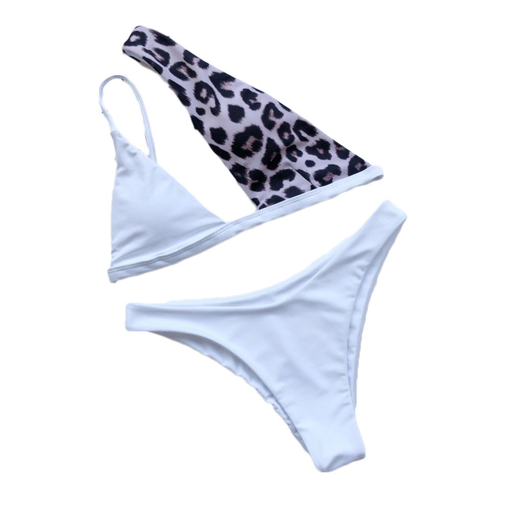 Women's Two Piece Swimsuit,  Cutout One Shoulder Low Waist Bikini Set Swimwear