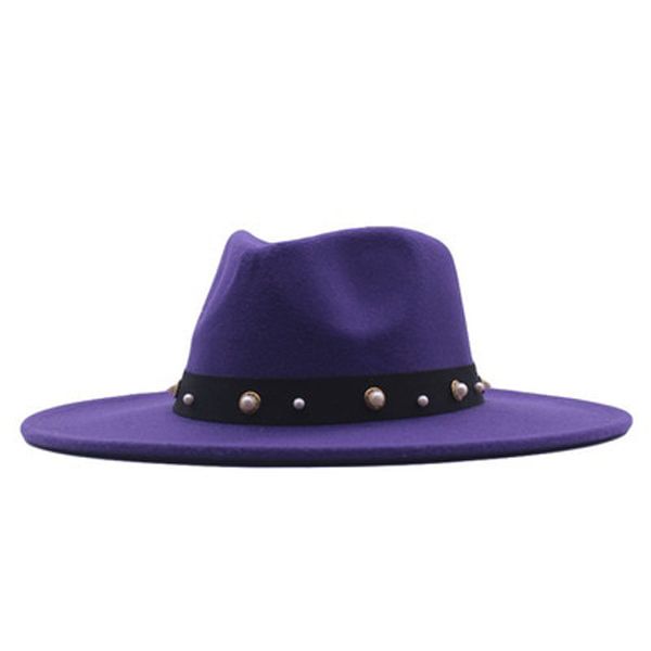 Women's Chain Peach Heart Top Fedora Hat 9.5CM Big Brim Hat Women's Concave Convex Top Jazz Top Hat Men's Panama Hat