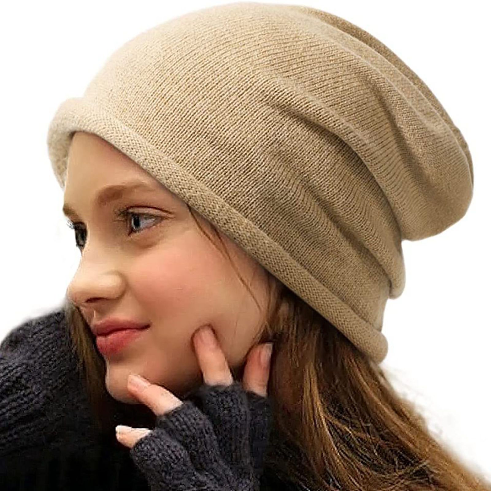 Men Hat Slouchy Regular Fit Winter Hat