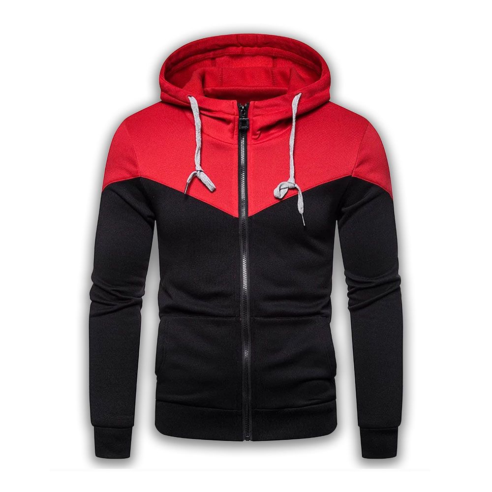 Hoodie Jacket For Men Double Part Black and Red