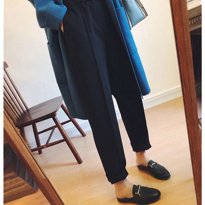 Harem Pants Autumn and Winter Women Pants High Waist Ankle-length Pants Female Loose Casual Straight Suit Pants 6991 50