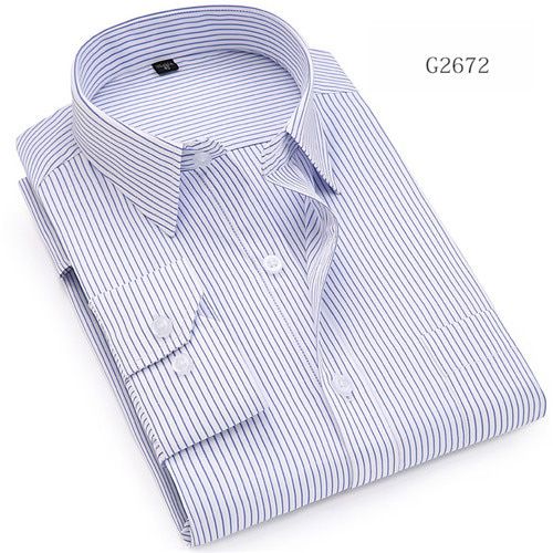 7xl Men's Striped Shirts Plus Size Long Sleeve Large Men Office Work Dress Shirt Regular Fit with Pocket Easy Care Classical