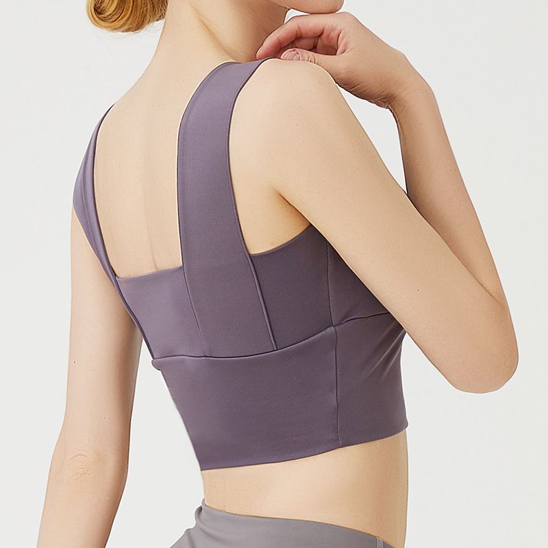 Yfashion Women  Sports  Underwear Solid Color Yoga Beauty Back Shockproof Shaping Sports Fitness Bra color