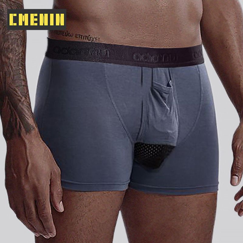 CMENIN Comfortable    Milk Fiber  Men Underwear Boxer Trunks Quick Dry Mens Boxershorts Underpants Boxers LOGO Long boxer AD321