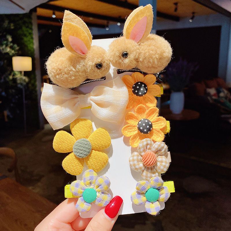 9 Pieces Bunny Clips Set For Babies And Girls Summer Fashion Wear