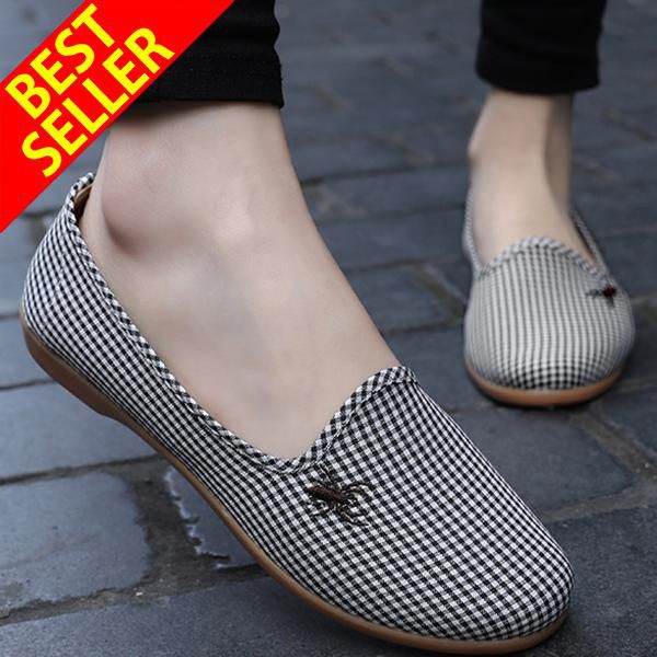Shoes For Women Fashion Women Slip On Flats Comfortable Loafers Women  Lightwear Shoes Casual Walking Shoes  Lazy Shoes - intl
