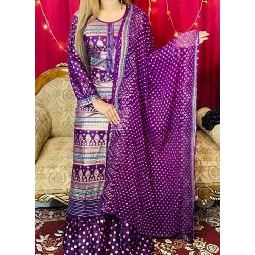 Latest Collection Screen Print Cotton Three Piece [3PC],Jama,Orna,Salower