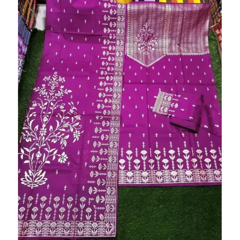 মহিলাদের জন্য নতুন জর্জেট আনস্টিচড আফসান প্রিন্টেড থ্রি পিস (3 পিস)