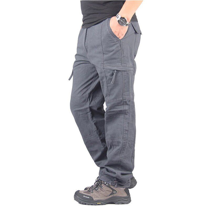 Men Fashion  Long Trousers Warm Cotton Khaki Pants Men Pantalon Cargo Homme Spring Autumn Tactical Cargo Pants