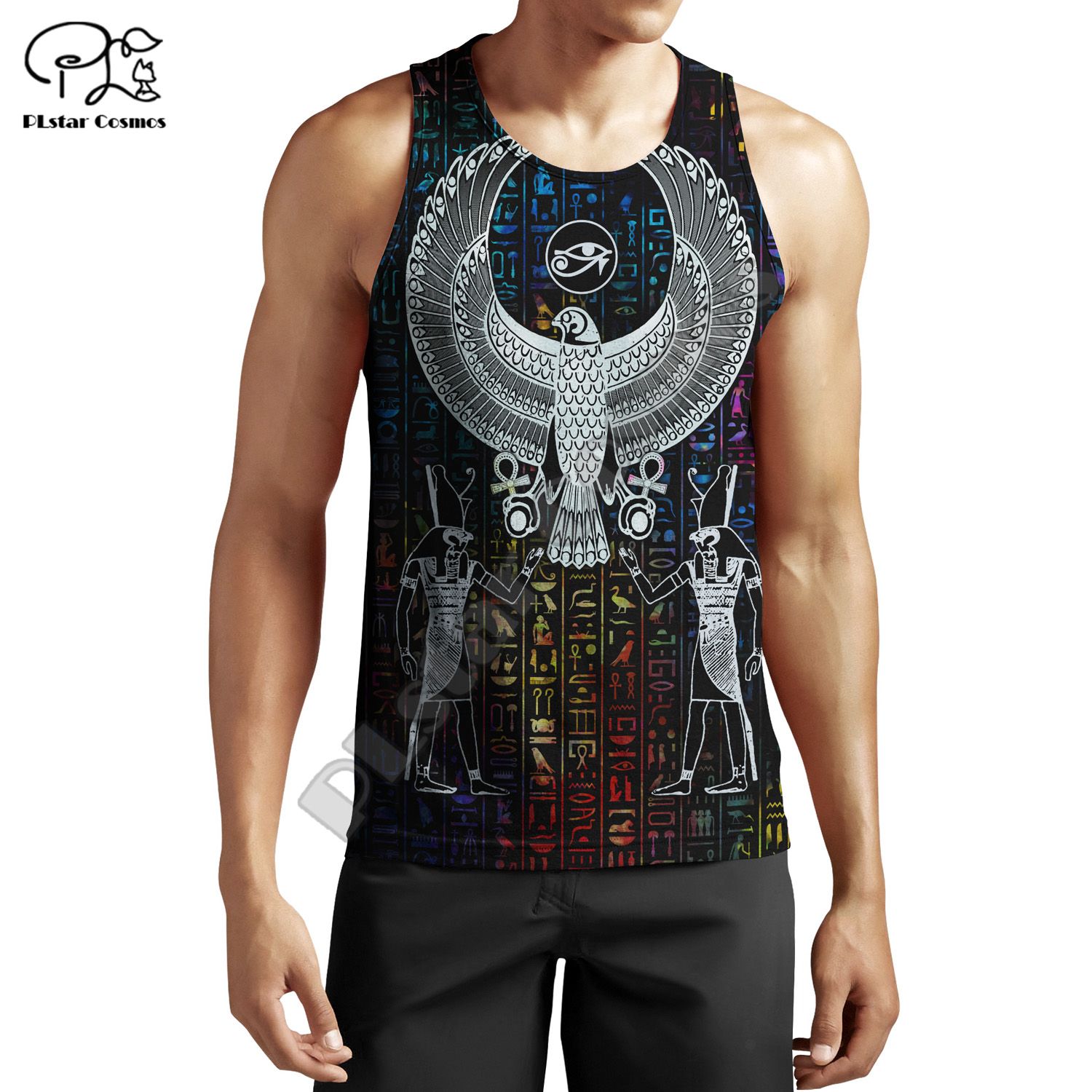 PLstar s Horus Egyptian God Eye of Egypt Pharaoh Anubis face Symbol 3DPrint UniSummer Vest/TaTop Mens Womens  s-7