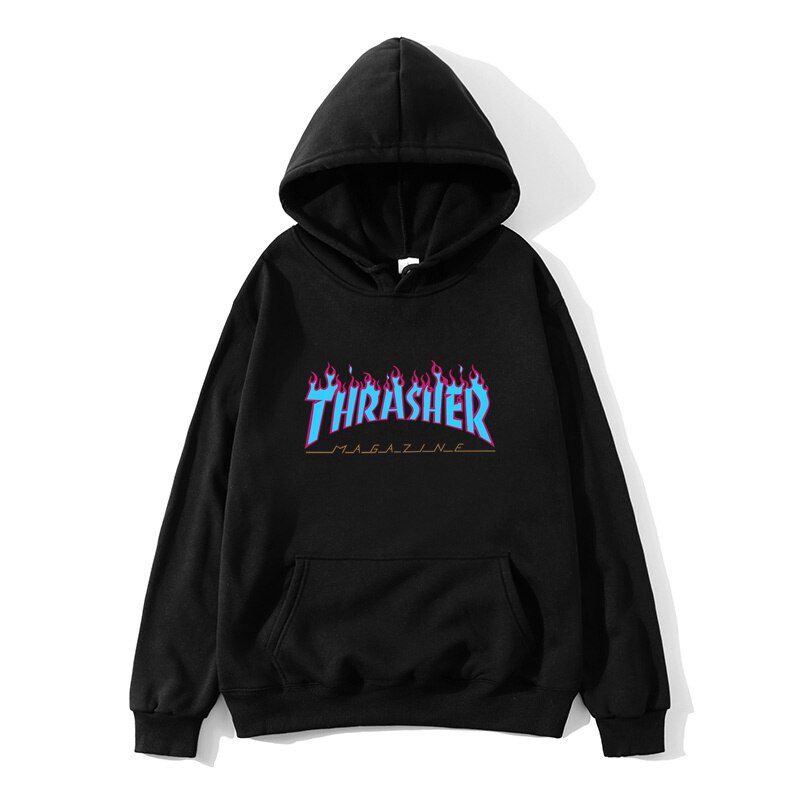 Thrasher Hoodies Men Sweatshirts fleece Hooded Harajuku  Hop Casual Men Women Hoodie High quality pullovers Hoody