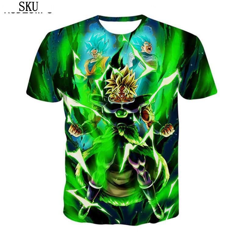2021 New Cartoon Harajuku T-shirt Men's Fashion Casual 3d Printing Goku Anime T Shirt Children's Short Sleeve Top