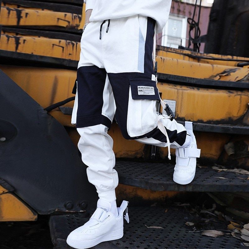 Streetwear Men's Multi Pockets Cargo Harem Pants Hop Casual Male Track Pants Joggers Trousers Fashion Harajuku Men Pants