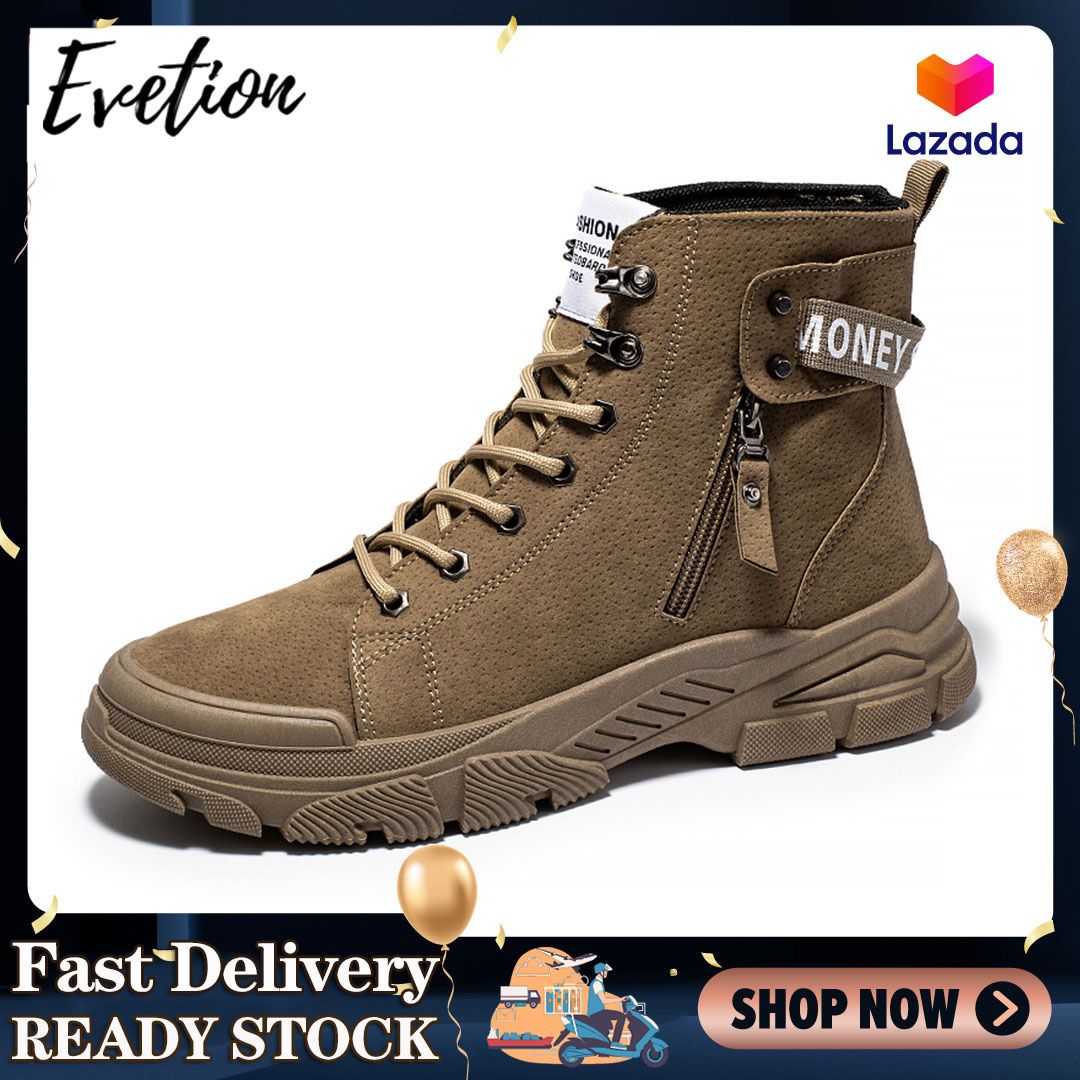 Martin Boots for Men Leather Waterproof Men's High-top Boots Outdoor Work Boots Motorcycle Boots Sports Shoes Men Retro Fashion Comfortable Men's Shoes Martin Boots