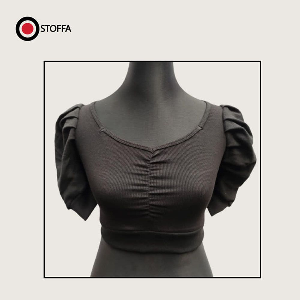 Korean Neck Half Sleeve Crop top/Blouses