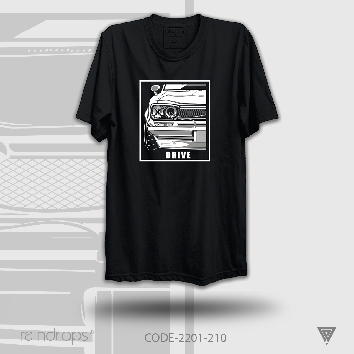 Raindrops Premium T-shirt 'Drive' Designed Half Sleeve T-shirts For Men