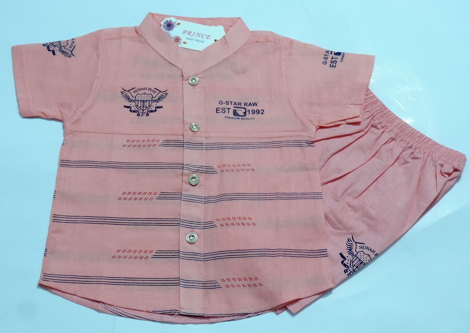 New Born Baby Boy Summer Stylish Half Sleeve Cotton Shirt Soft Pleated Fabric