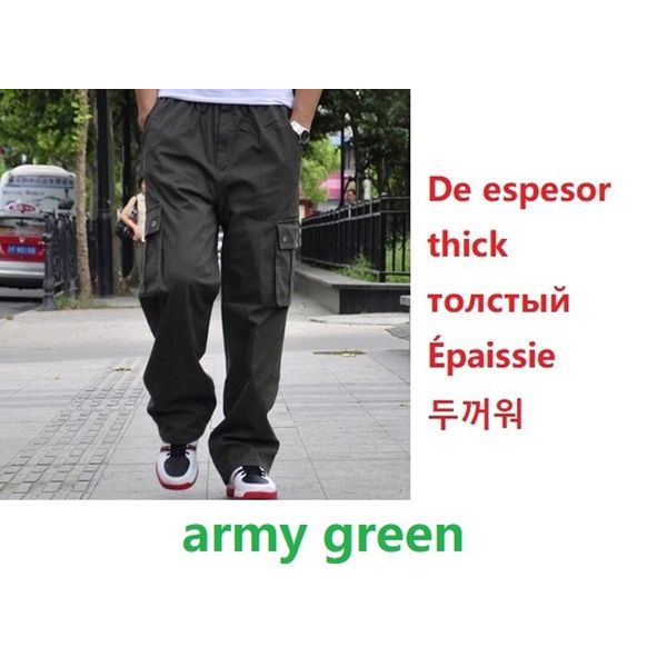 Large Size Autumn Men Cargo Pants Cottoncket Big size 8XL 10XL 12XL  Loose army green Casual Safari Style Pants 68 70 74