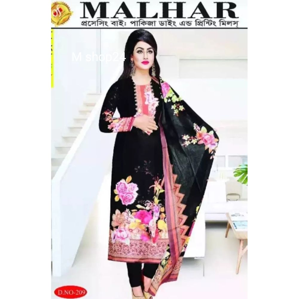 Pakija unstitched three piece for women