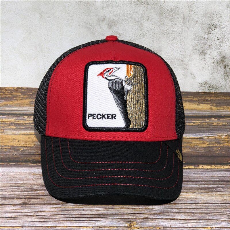 1pc Adjustable,Men's baseball cap Animal Embroidery Black Sheep Anime Cute Embroidery Summer Mesh Men's Sunshade hats baseball cap for men