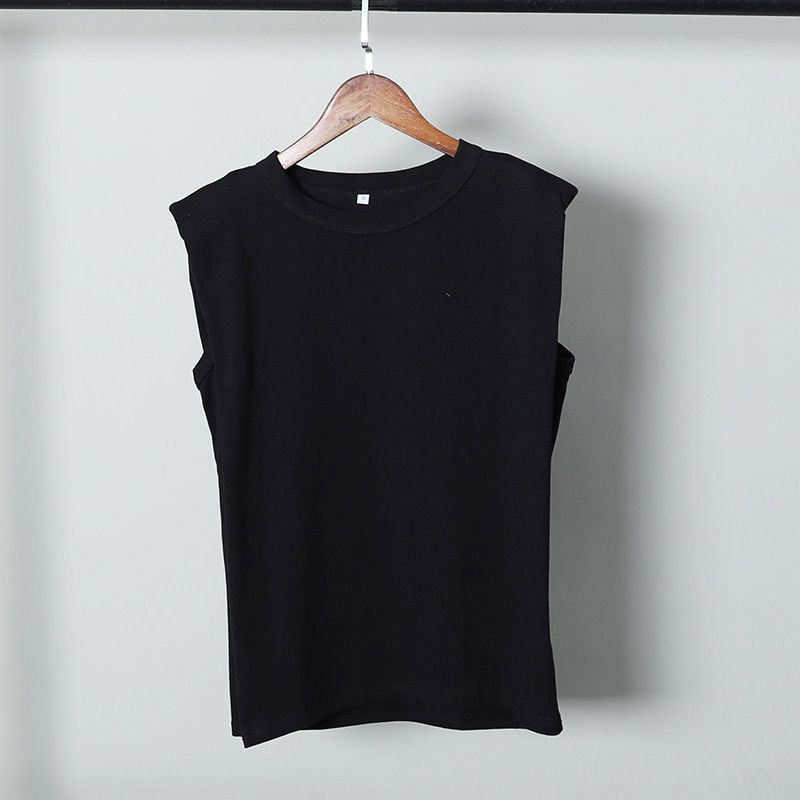 Women Tank Top O Neck Sleeveless Loose Ruched Streetwear Vest For Female Casual Clothing Chic Tops