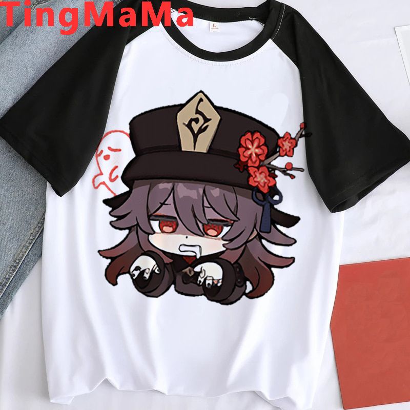 2021 Cute Genshin Impact T Shirt Men Hot Game Graphic Tees Kawaii Summer Tops Harajuku Cartoon T-shirt Funny Keqing Uni Male