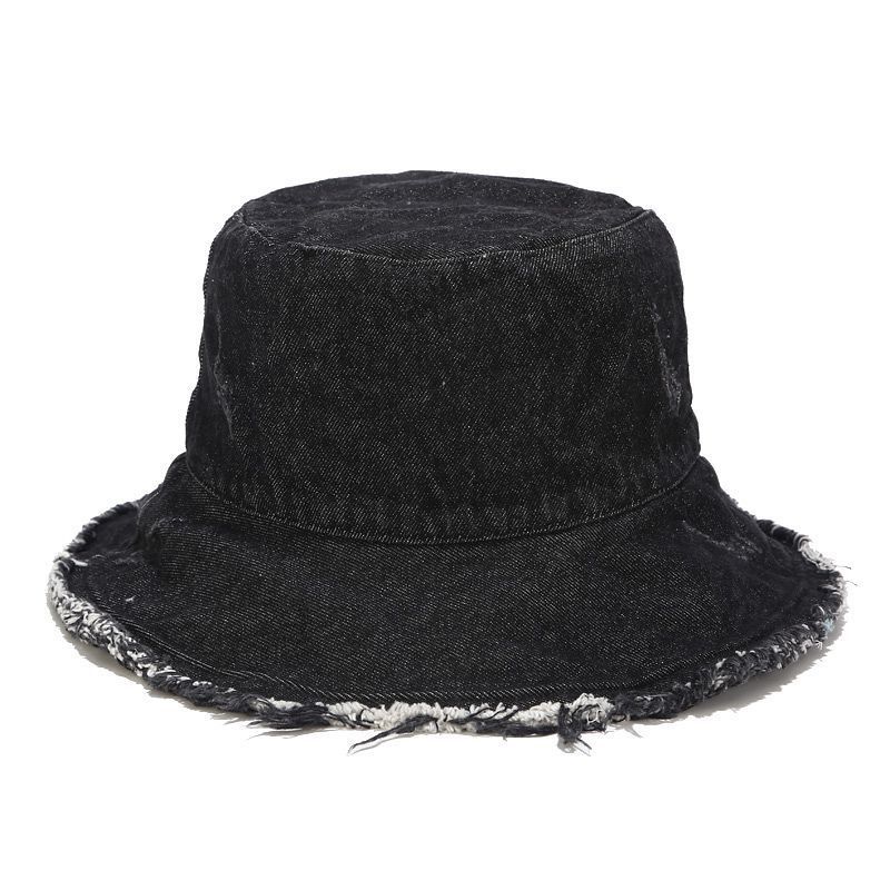 Denim Wide Brim Hats Women Men Bucket Hat Burr Denim Cotton Hip Hop Fisherman Caps Vintage Bob Jeans Panama Caps Male