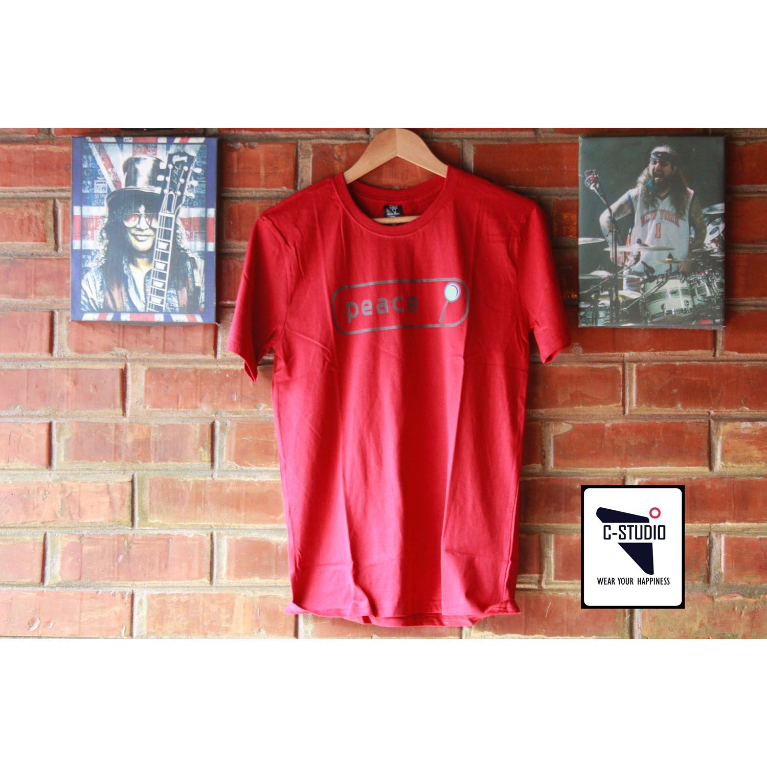 Printed  Cotton T-shirt For Men - Maroon
