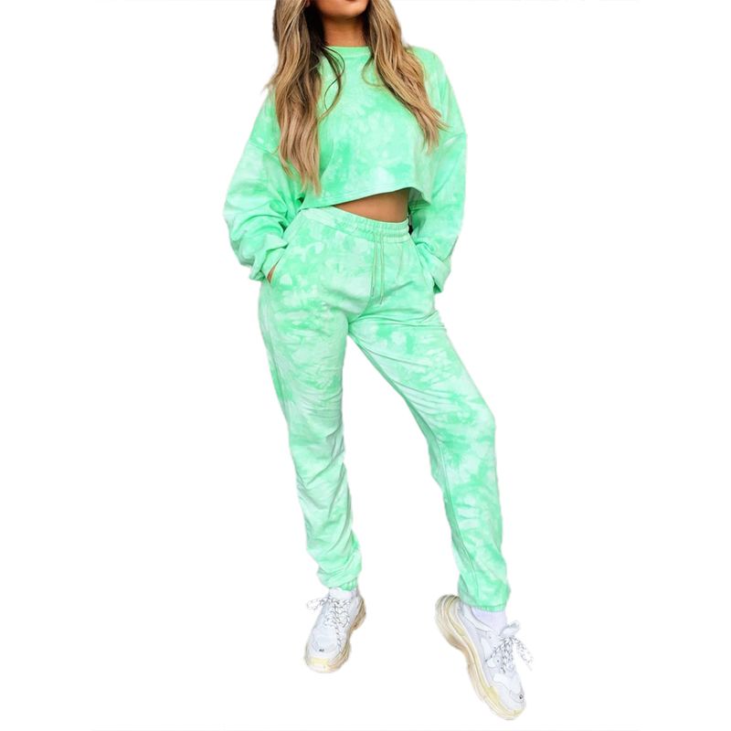 Women's Harem Pants, High-Waist Trousers, Dye Printed Casual Loose Slimming Wear Side Pockets Bottoms