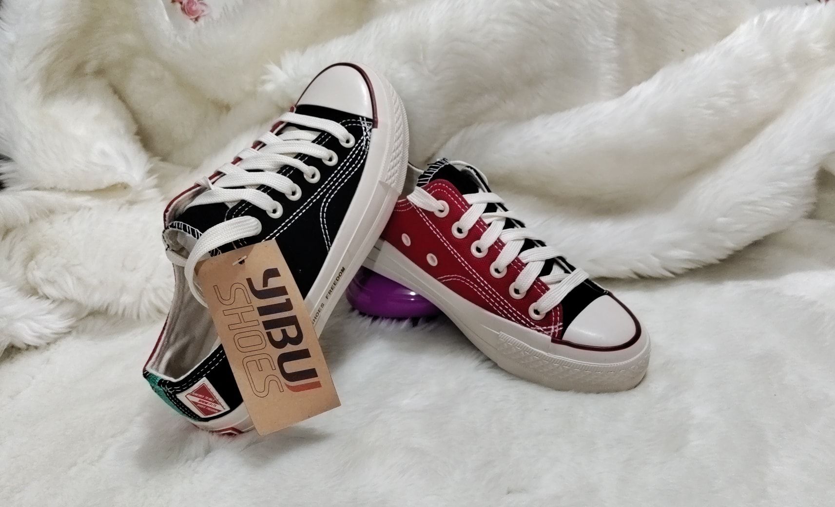 Ladies Red and Black color combination sneaker