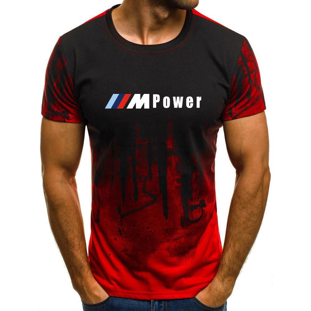 Fashion Bmw M Sports Summer Customized Men's 3d Printed Tops Solid Color T-shirt Casual Hop Men's Loose Short Sleeve