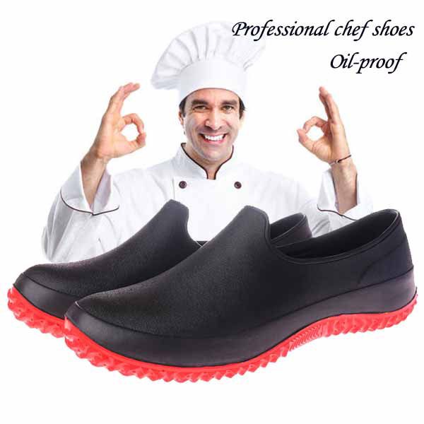 Nonslip Chef Shoes For Men Kitchen Work Cook Hotel Restaurant Working Rubber Sandals Zapatos De Cocina Slip Resistant