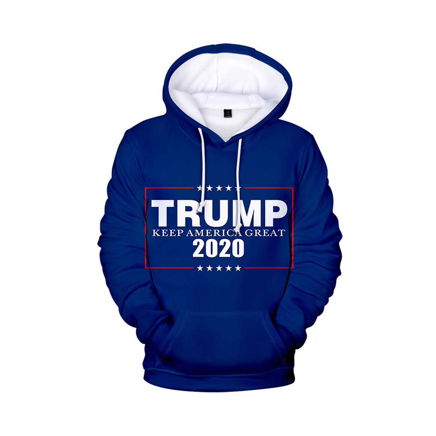 Men's Hooded Letter Printed Sweatshirts, Support Trump for President 2020, Casual Hoodie Outfits