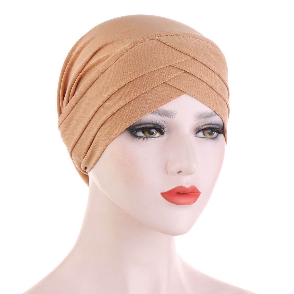 Triple step sing color soft linen turban / scarf for women