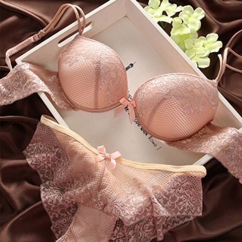 Bra Set White/Red/Skin Color For Women