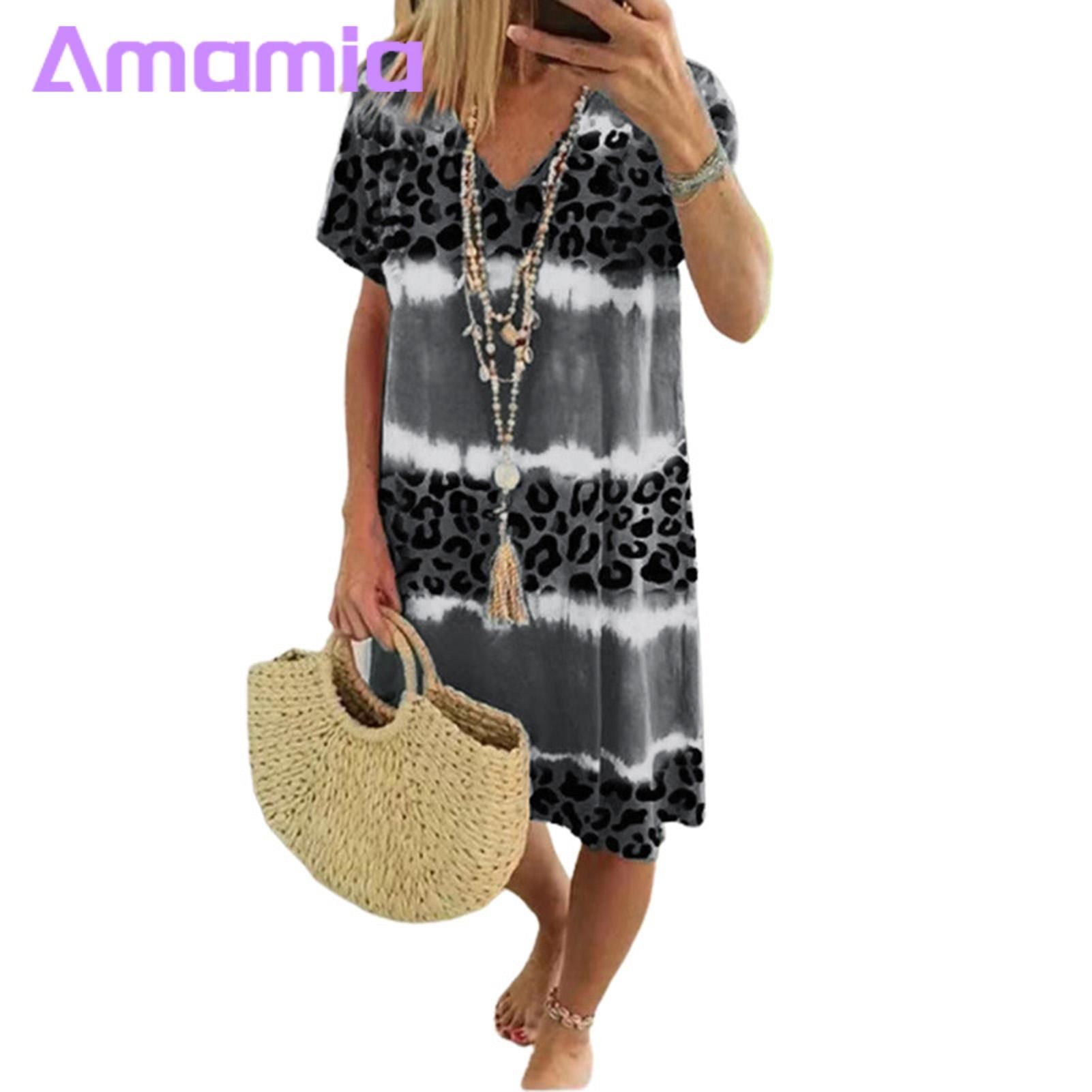 Amamia Lady Dress Printing Loose Fit Casual Dress