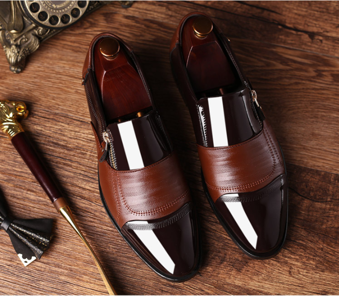 Brand Casual Shoes For Men Big Size 38-47 Leather Business Shoes Slip on Black Driving Shoes Fashion Loafers For Men Shoes