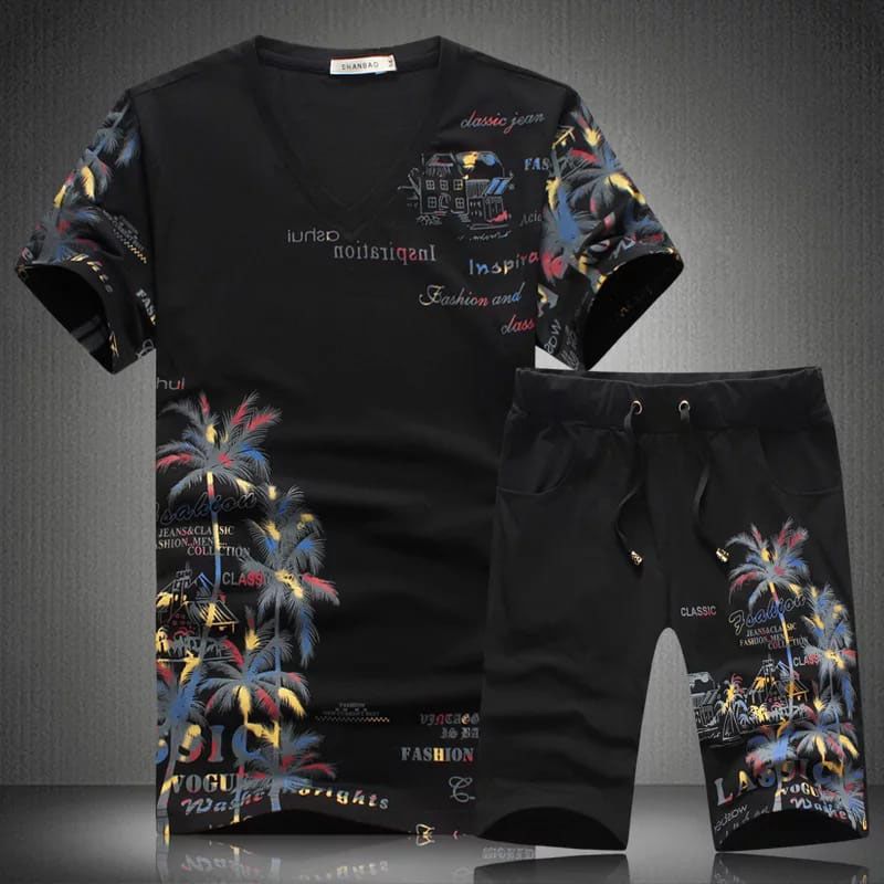 Black printed Exclusive Summer Combo T-Shirt & Pant - T Shirt - T Shirt For Man