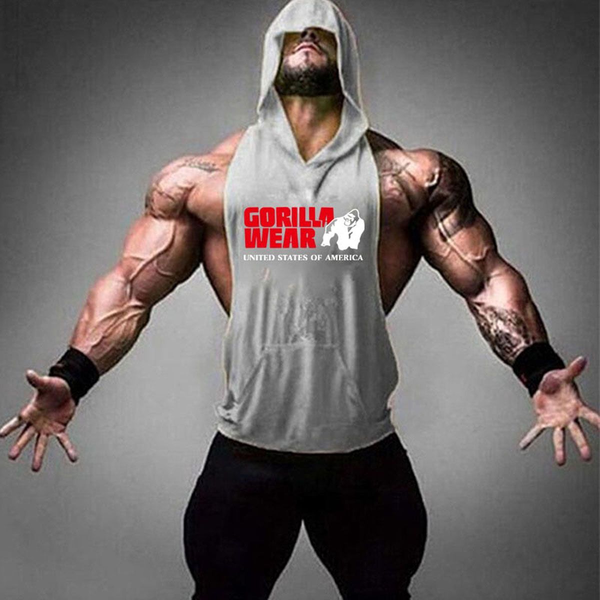 Muscle Guys Brand clothing Bodybuilding hoodie Shirt Fitness Men TaTop Muscle Vest Stringer Undershirt Gym Gorilla TankTop
