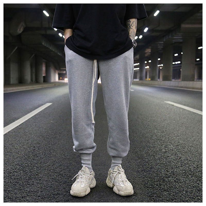 Men's sweatpants large size  5XL 100kg Male hop Khaki Black Pockets Joggers Pants Man Korean Sweatpants ful vitality