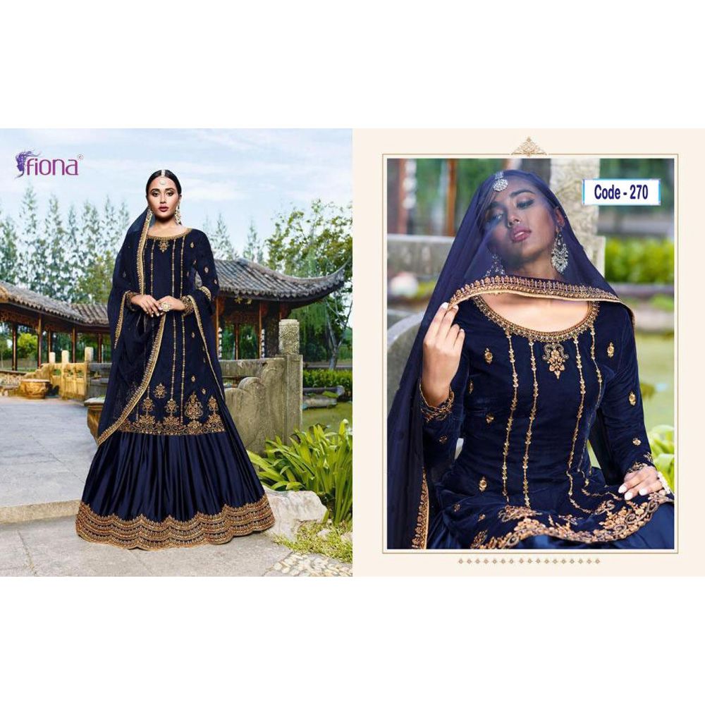 Indian Weightless Georgette Salwar Kameez Three Piece Semi-Stitched Embroidery Work Free Size - Party/Wedding Wear Suits for Women